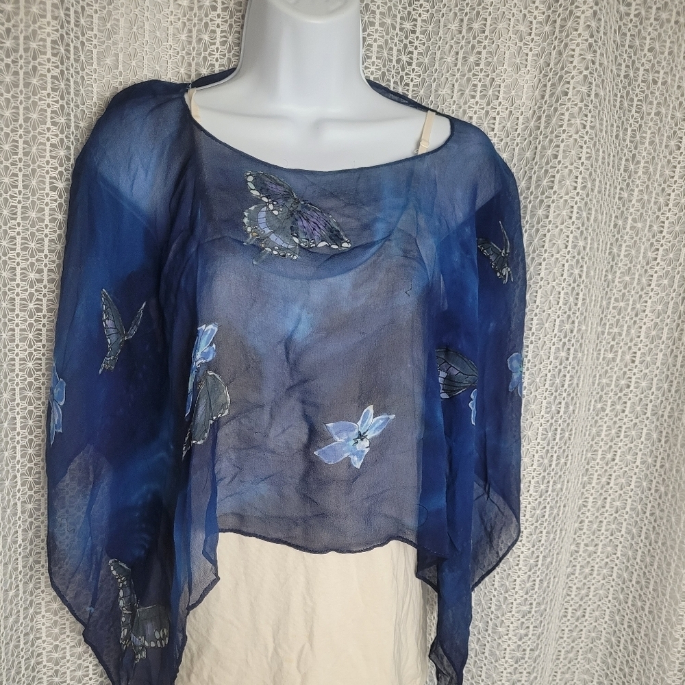 Tank top short caftan butterfly design
